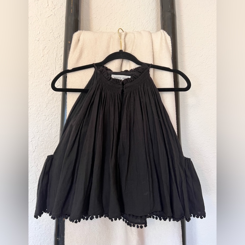 APIECE APART OLIVERA RUFFLE SLEEVELESS TOP BLACK SZ 8 - Picture 4 of 8